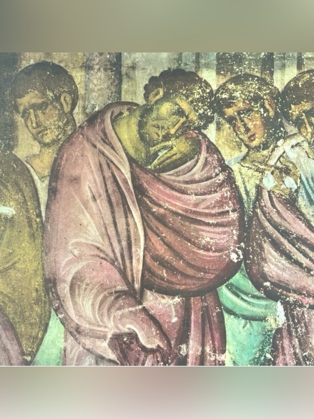Mourning Apostles Original 60s Vintage Fine Art Print Poster Medieval Yugoslavia